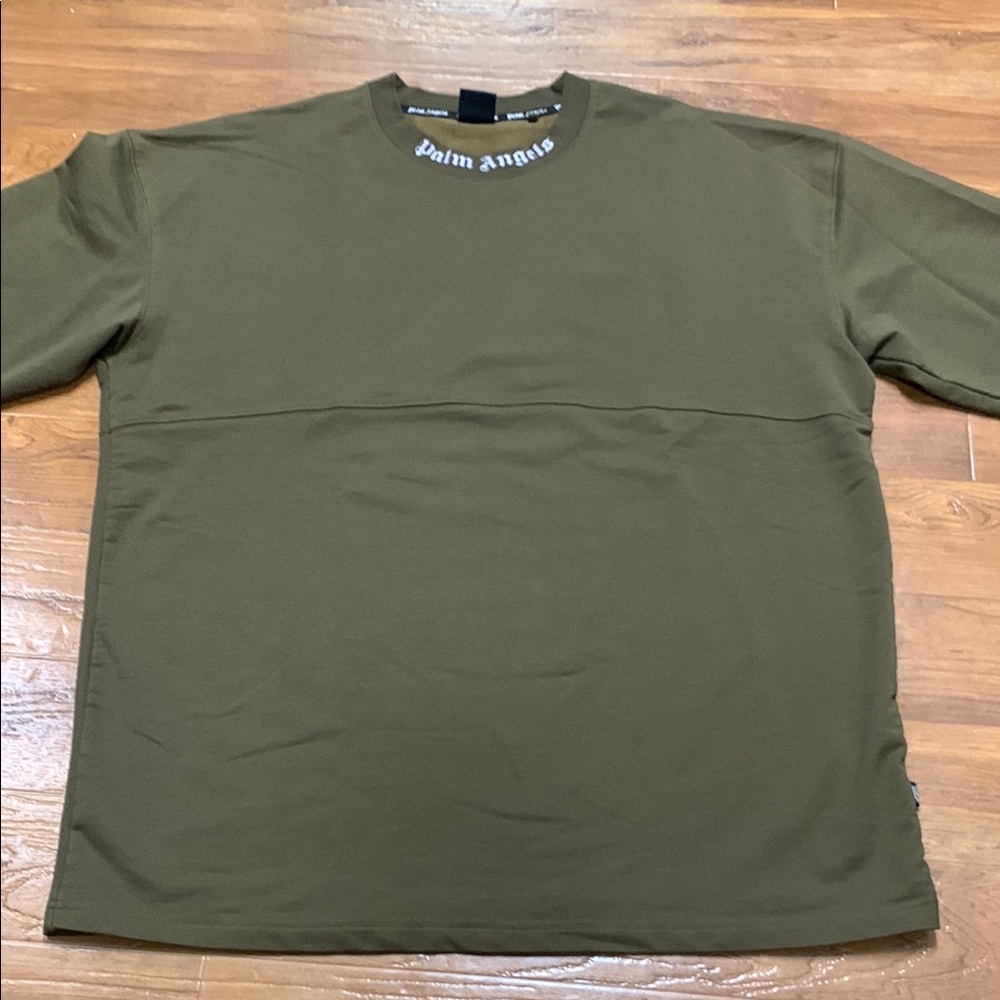 Palm Angels Olive Green Crewneck Tee